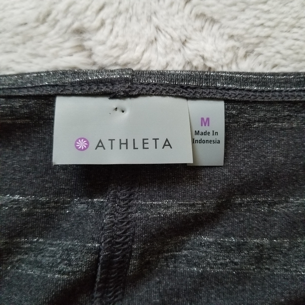 ✨️CL Athelta Gray Metallic Horizontal‎ Stripe Size M - Picture 6 of 11